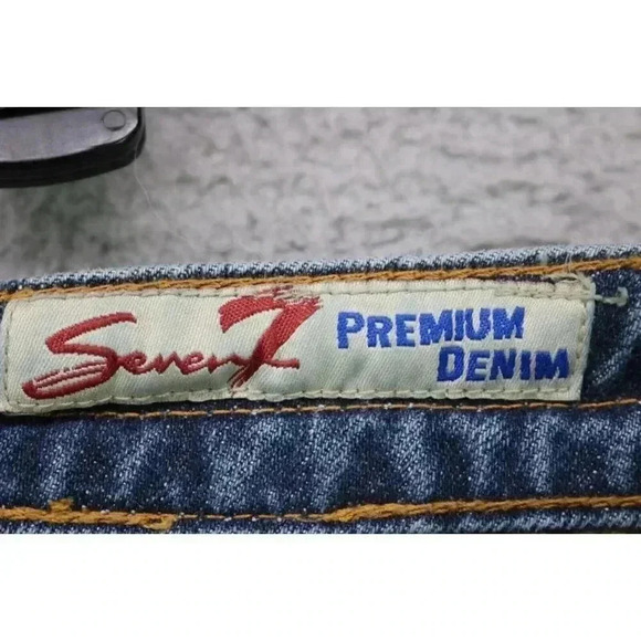 Seven Premier Denim Bootleg Women's Jeans-Size 16-Distressed - Picture 5 of 13